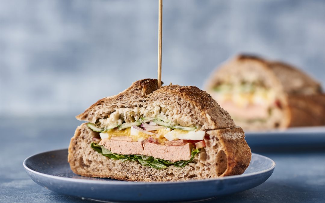 Laksepaté-sandwich med provencalsk fyld