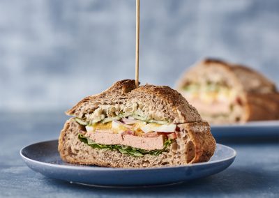 Laksepaté-sandwich med provencalsk fyld