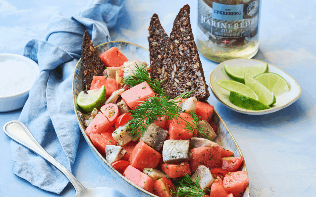 Sildesalat med lime og vandmelon