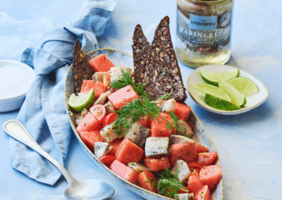 Sildesalat med lime og vandmelon